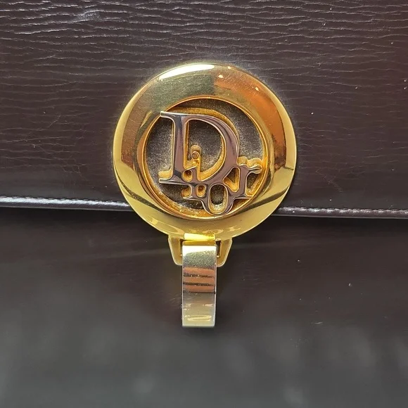 DIOR Rare 1970s Collectable Brown leather 2-way shoulder/clutch bag excellent - Picture 3 of 17